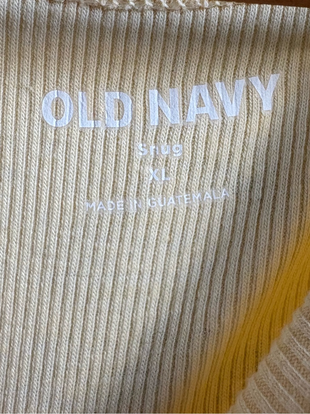 Old Navy Ribbed Cotton Blend Tank Top Yellow Sleeveless Casual Basic XL - Picture 4 of 7